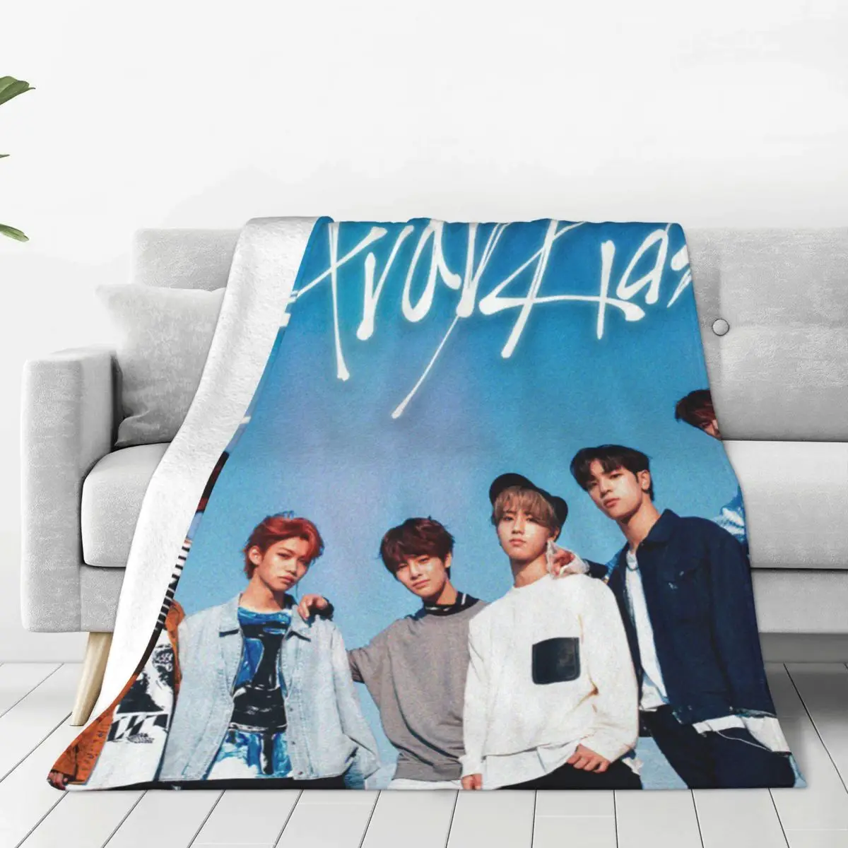 

Stray Kids Kpop Star Blankets Coral Fleece Plush Spring Autumn Kpop 3D Printed Rock Portable Super Soft Throw Blanket Sofa Car
