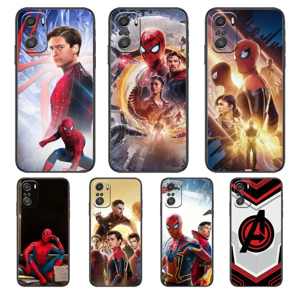 

Marvel Spiderman Phone Case For xiaomi redmi 11 Lite pro Ultra 10 9 8 MIX 4 FOLD 10T Black Cover Silicone Back Prett