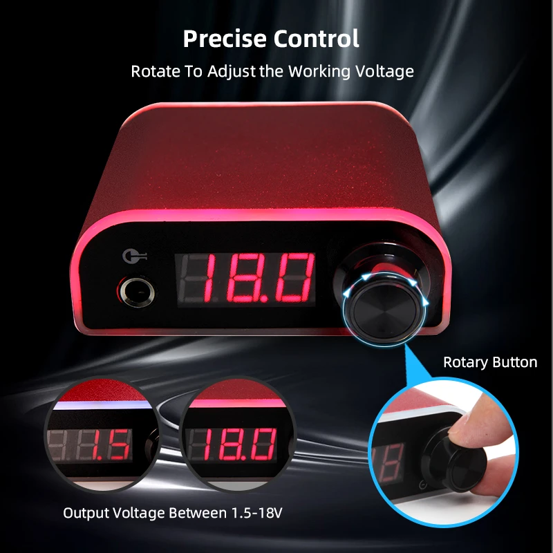 

1pc Professional Mini Tattoo Power Supply Color Changing LED Digital Display for Tattoo Machine Foot Pedal Supply