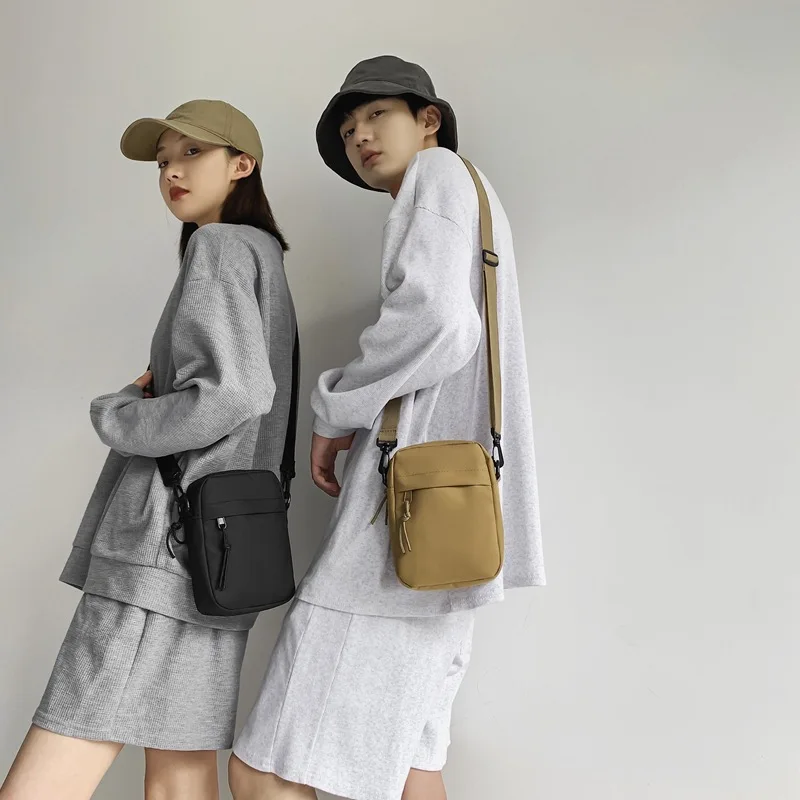 

Новинка 2023, сумки-мессенджеры для мужчин, Повседневная холщовая маленькая сумка через плечо на молнии, простая маленькая сумка через плечо, мужская сумка