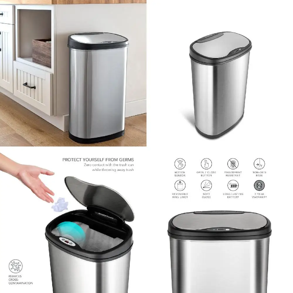 

"High Quality 50L Motion Sensor Stainless Steel Dustproof Smart Waste Collection Garbage Can with Lid"