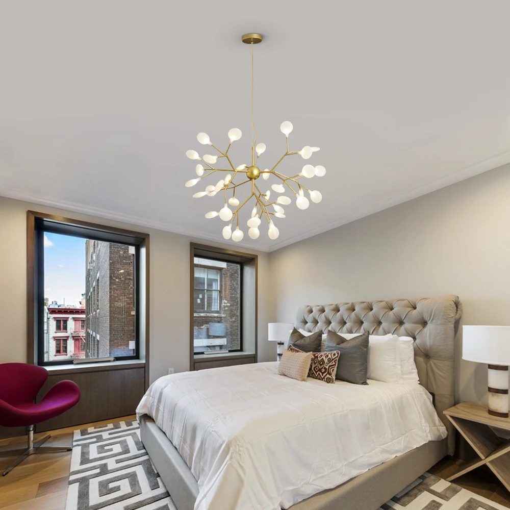 Современные подвесные люстры со светлячком акриловые светодиодные светильники