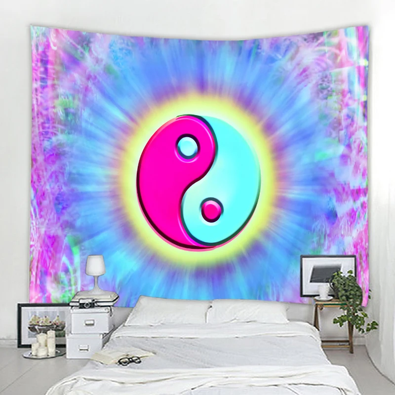 

Bohemian sun and moon tapestry wall hanging psychedelic art tapestry wall covering psychedelic lion mandala tapestry home decora