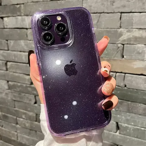 Модный прозрачный Блестящий Стильный мягкий чехол из ТПУ для iPhone 15 14 13 12 11 Pro Max Plus, Блестящий Защитный ударопрочный чехол-бампер