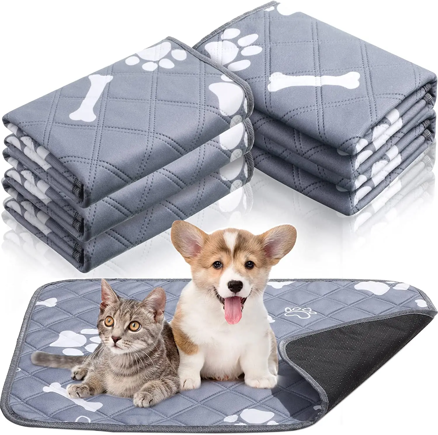 

Cat Dog Mat Reusable Dog Pee Pad 4 Layer Super Absorbent Pet Diaper Mat for Cats Small Dogs Puppy Kitten Potty Training Pads