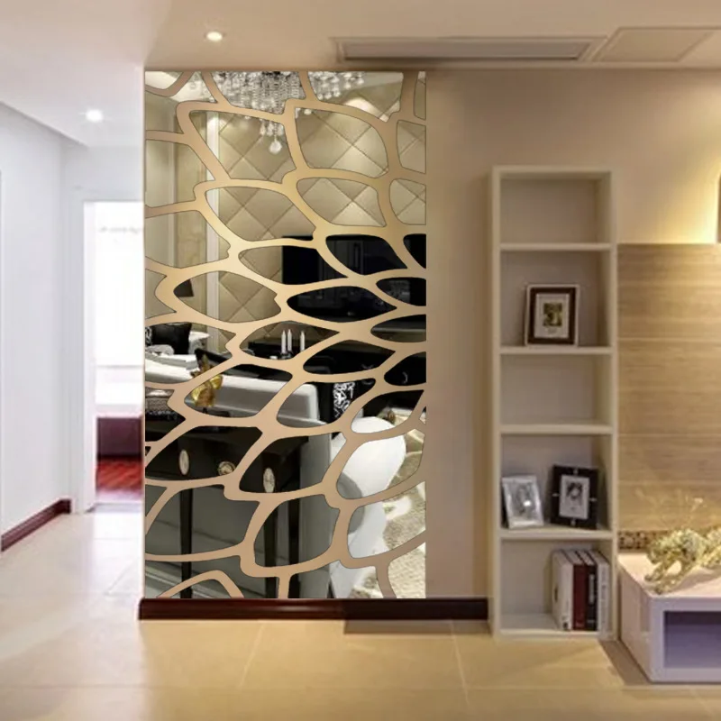 

feather Acrylic Home Decoration Stick wall mirrors JM293