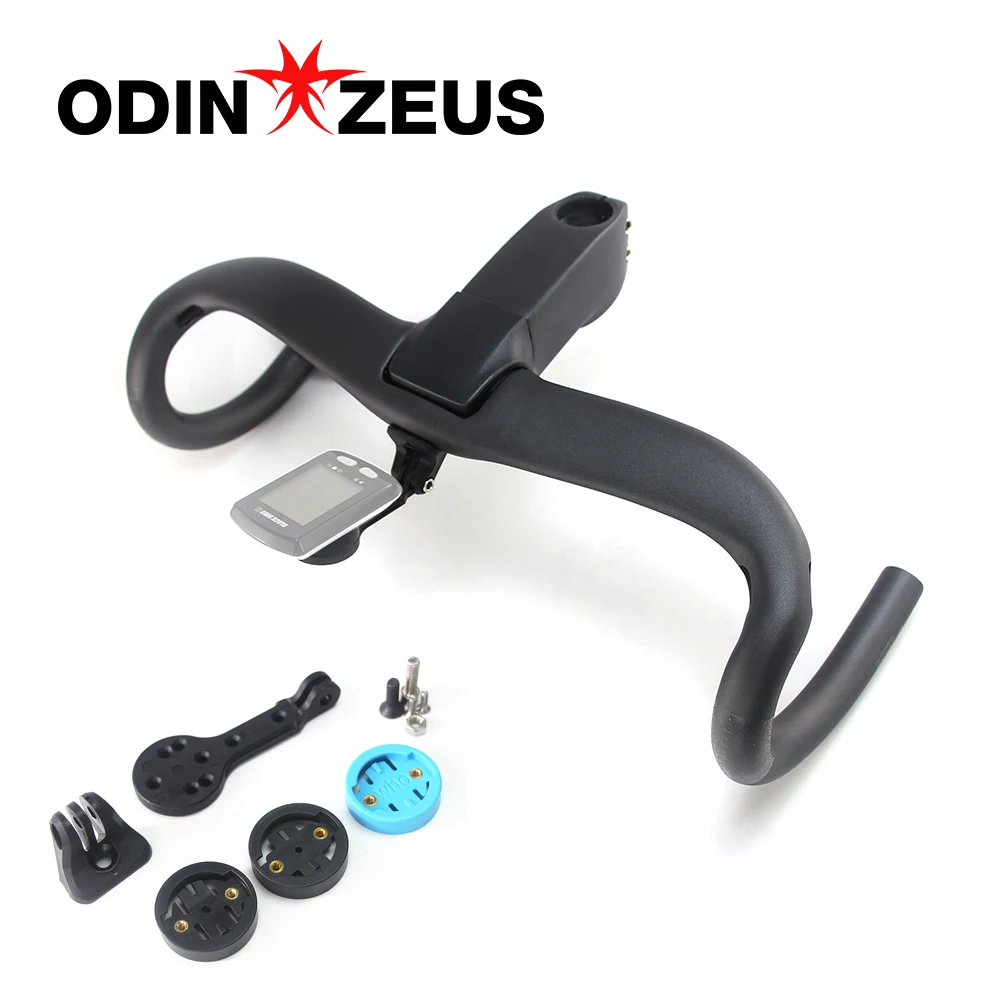 

T1000 Full Carbon Fiber Road Bike Handlebar 400/420/440mm Include Gasket And Computer Stand Bicycle Stem 90/100/110/120mm