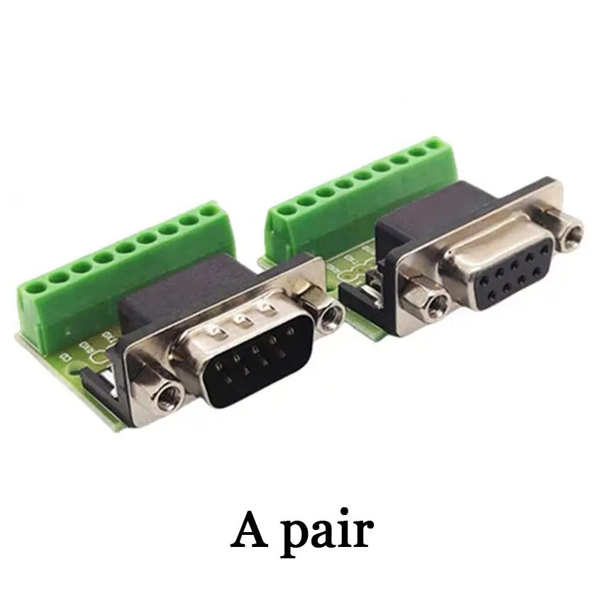 

9-контактные беспаечные разъемы DB9 RS232, последовательный разъем для терминала, разъем адаптера «мама-папа», коммутационная плата