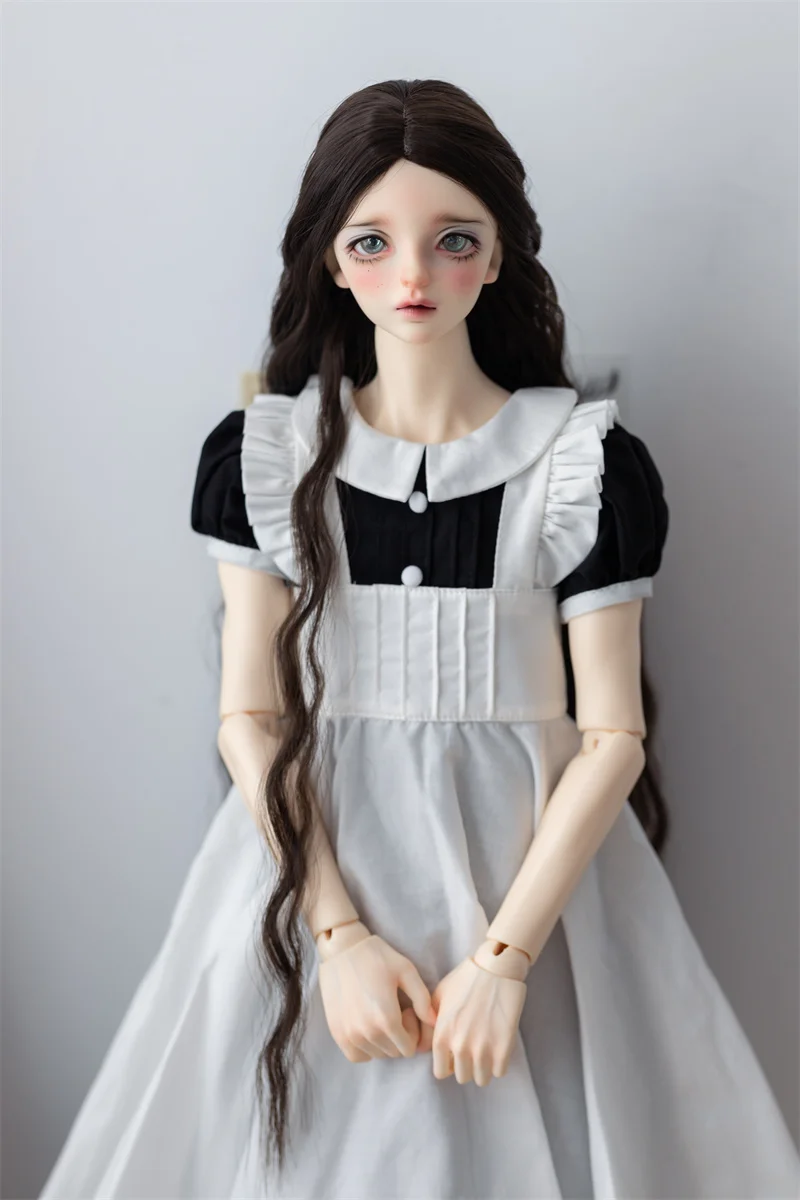 

Парик для младенцев BJD, 3 точки, высокая температура, шелк, длинные волосы, кукуруза, Перманентная завивка