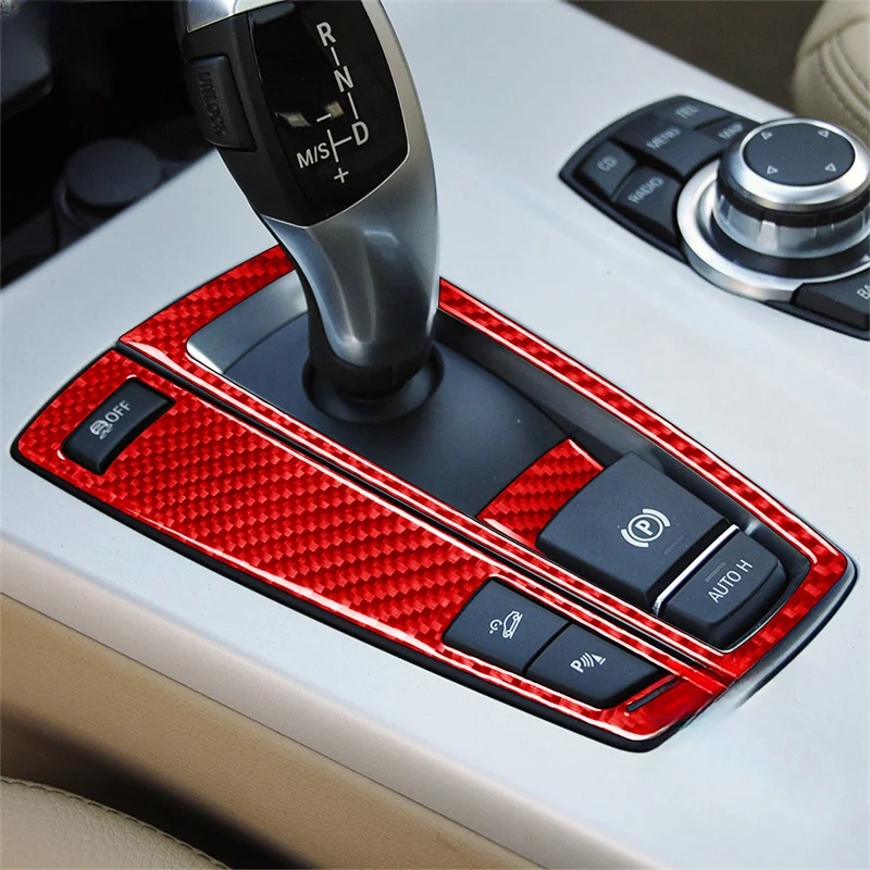 

Gear Panel Electronic Handbrake Sport Control Button Sticker Real Carbon Fiber For BMW X3 F25 2011-2017 X4 F26 2014-2017 Parts