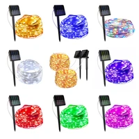 outdoor led solar fairy string light waterproof garden decoration garland 8modes copper wire light for christmas decoration