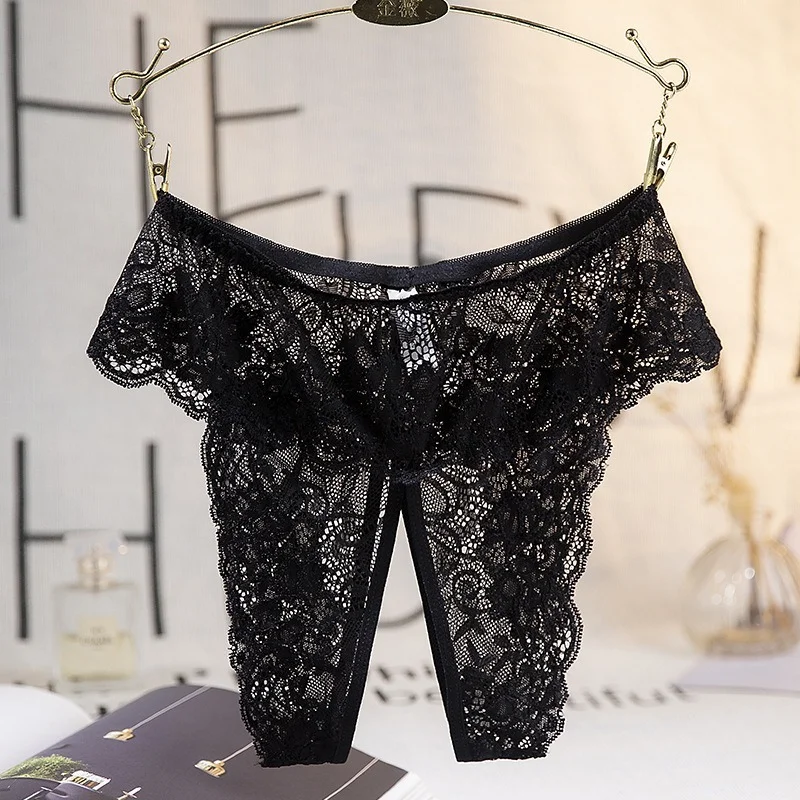 

Женские сексуальные трусики с открытой промежностью, кружевные открытые трусики из спандекса, стринги с открытой промежностью для интима, ...