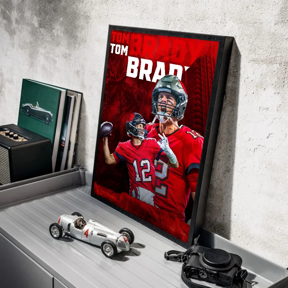 Постер T-Tom Brady с бумажным принтом для дома гостиной спальни входа в бар кафе
