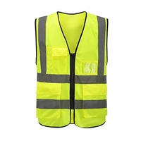 multi pocket reflective vest riding traffic vest safety railway coal miners uniform vest breathable reflective vest
