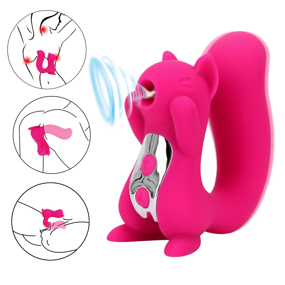 

Squirrel Sculpt 10 Frequency Vibrator Sucking Nipple Sucker Tongue Vibrator Clitoris Licking Stimulator Sex Toys For Women