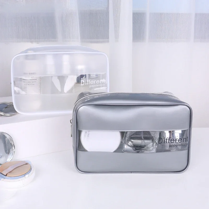 

Fashion Waterproof Transparent Cosmetic Bags Travel Makeup Bag Toiletries Organizer Clear Storage Bag Beauty Wash Bags Mujer Sac