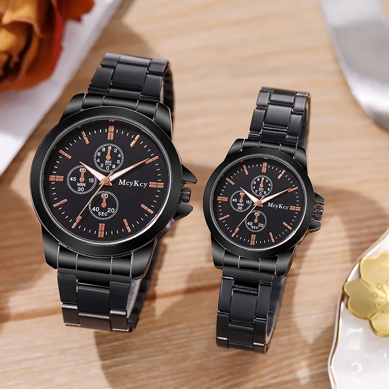 2pcs Minimalist Couple Quartz Watch Fancy Women Watches Jewelry Sophisticated And Valentines Day Gift