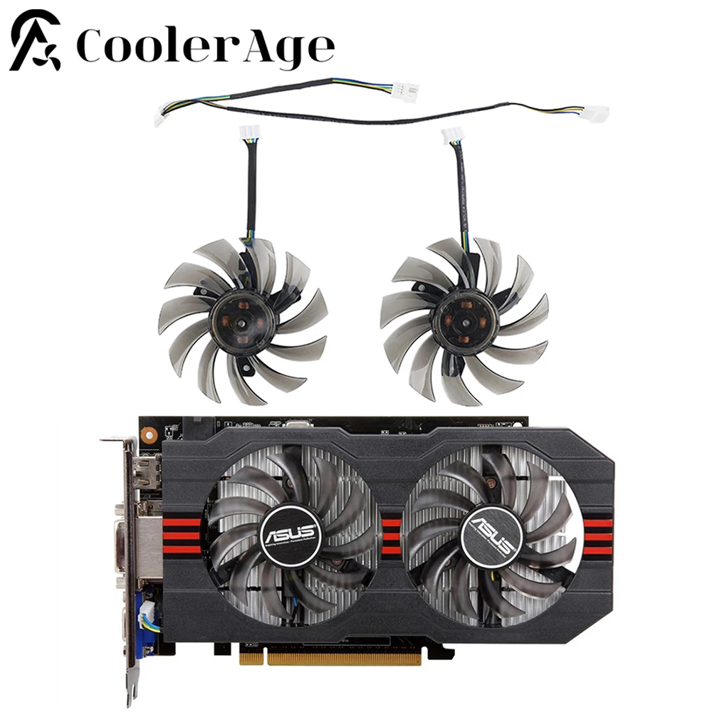 Вентилятор для видеокарты ASUS R7 260X GTX 1050Ti 660 760 750Ti, 75 мм
