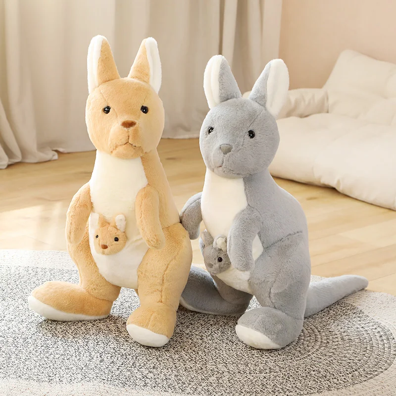

45-80CM High Quality Super Cute Mother&Son Kangaroo Plush Doll Soft Fun Animal Toy Kid Baby Girl Nice Surprise Birthday Gift