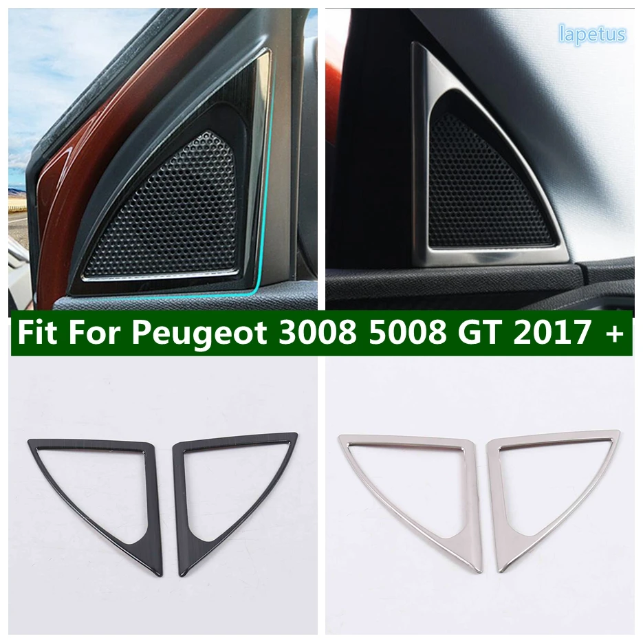 

Window Pillar A Post Stereo Speaker Audio Horn Cover Trim For Peugeot 3008 5008 GT 2017-2022 Black / Silver Car Accessories