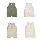 Комбинезон Rylee, хлопковый, без рукавов, для новорожденных мальчиков и девочек, лето 2021