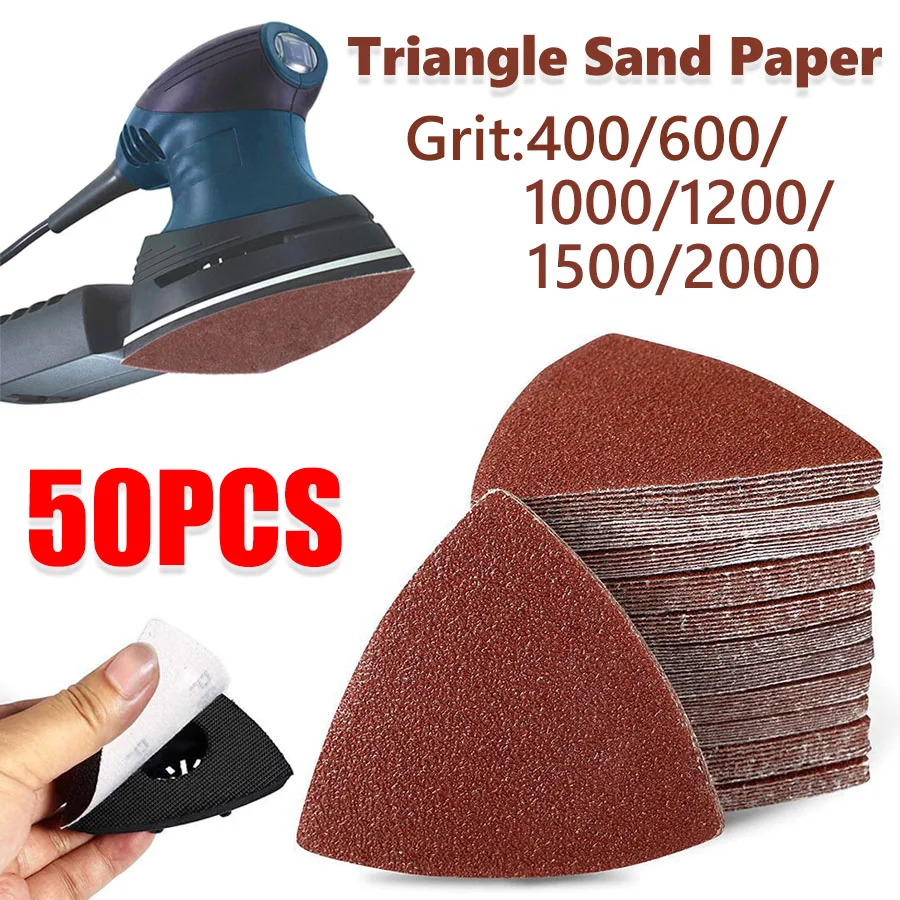 50 шт. треугольная 80 мм осциллирующая многофункциональная песчаная подушечка с