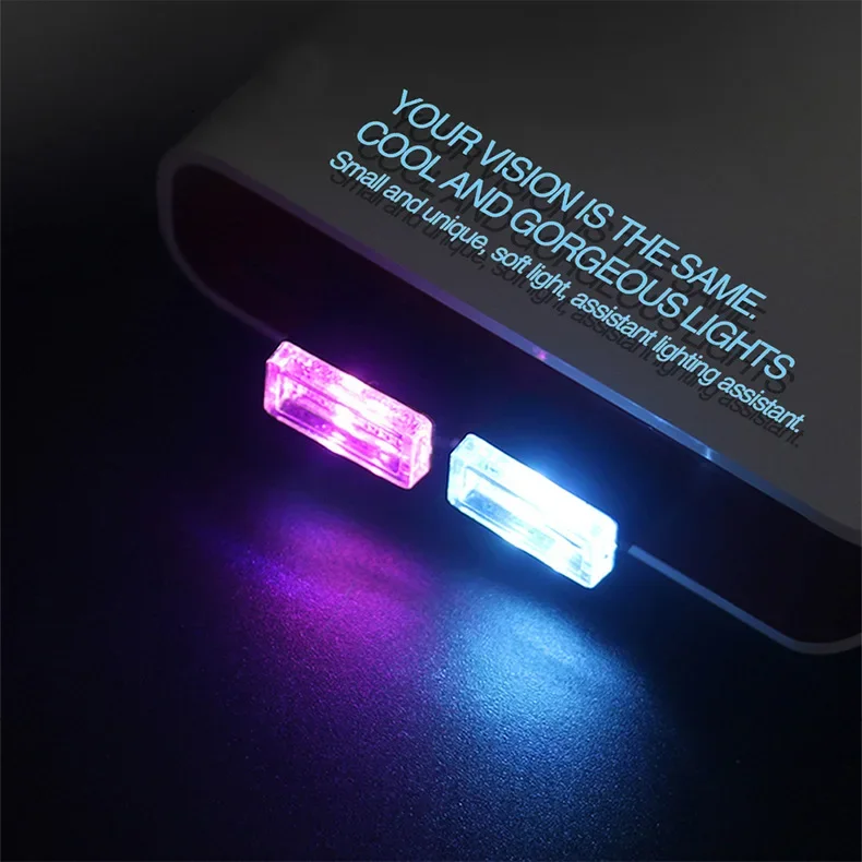 Мини-USB-светильник светодиодный автомобильный окружающий свет неоновый