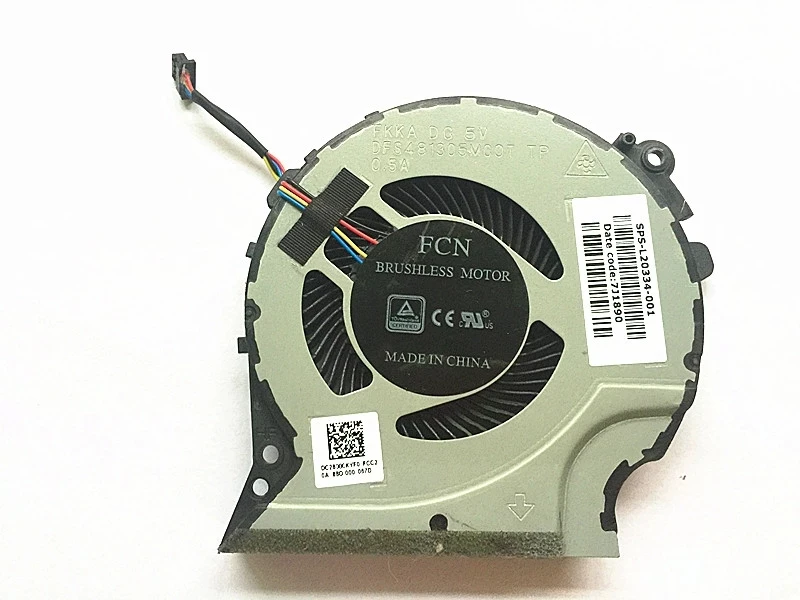 

New CPU Cooling Fan for HP 15-CX 15T-CX 15-CX0020NR 15-CX0058WM Fan TPN-C133 L20334-001 DFS481305MC0T FKKA DC28000KYF0