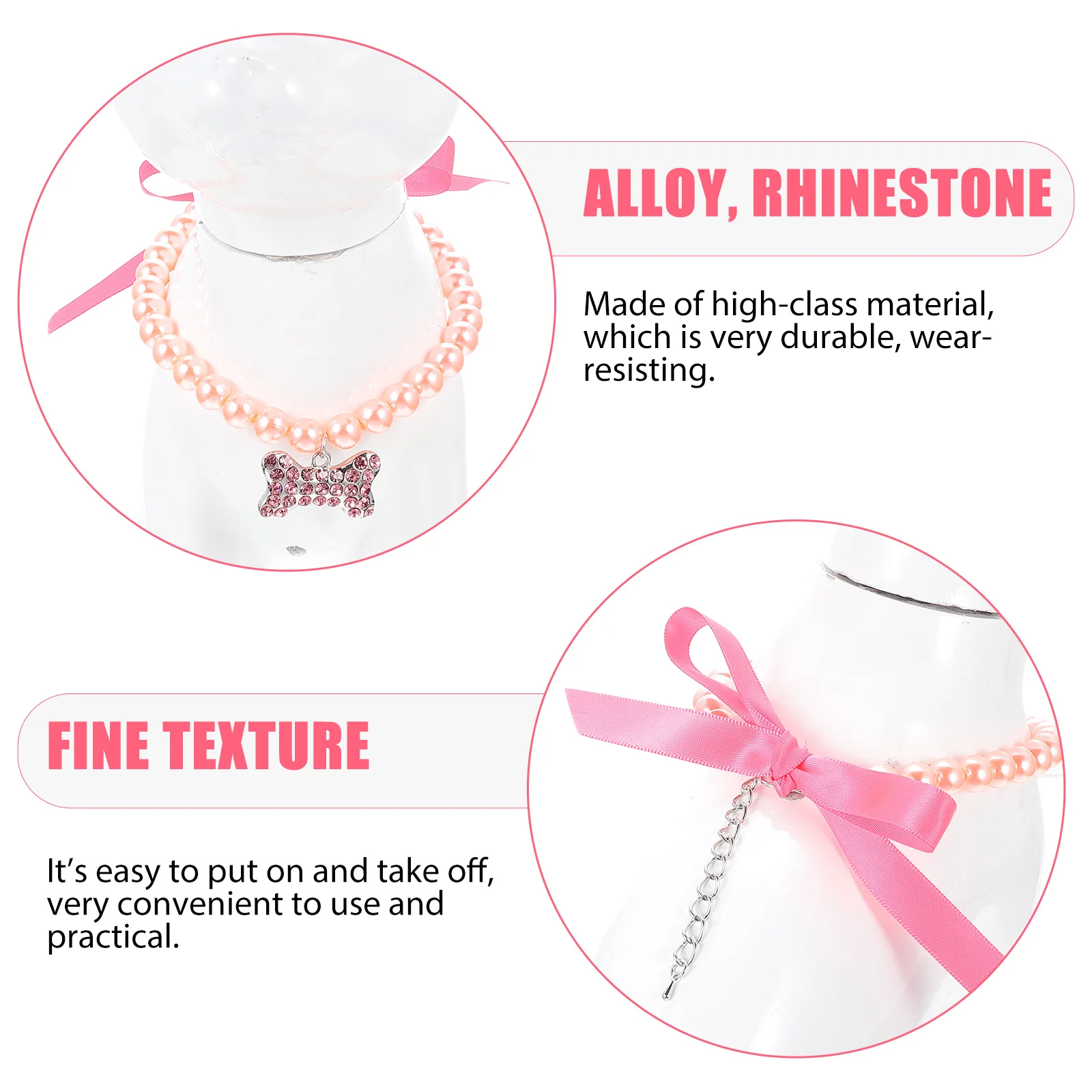 

Collar Dog Pearl Necklace Pet Cat Collars Puppy Jewelry Bling Chain Neck Strap Pearls Dogs Ribbon Accessories Weddingrhinestone