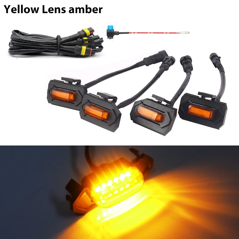 Комплект освещения передней решетки, 4 шт., совместимый с Toyota Tacoma 2020-2022, с TRD и Sport OEM-гриль, только внешняя лампа для гриля