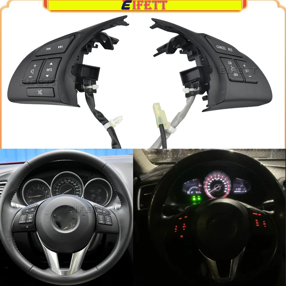 Фото Для Mazda CX5 2013-2014, Axela, Atenza 2014-2016: Кнопка управления на руле высшего качества, переключатель круиз-контроля и регулировки громкости №1
