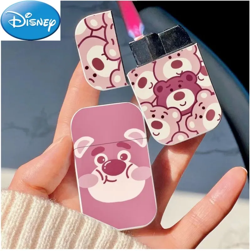 

Disney animation peripheral cartoon strawberry bear cute pink flame windproof lighter creative cigarette lighter gift wholesale