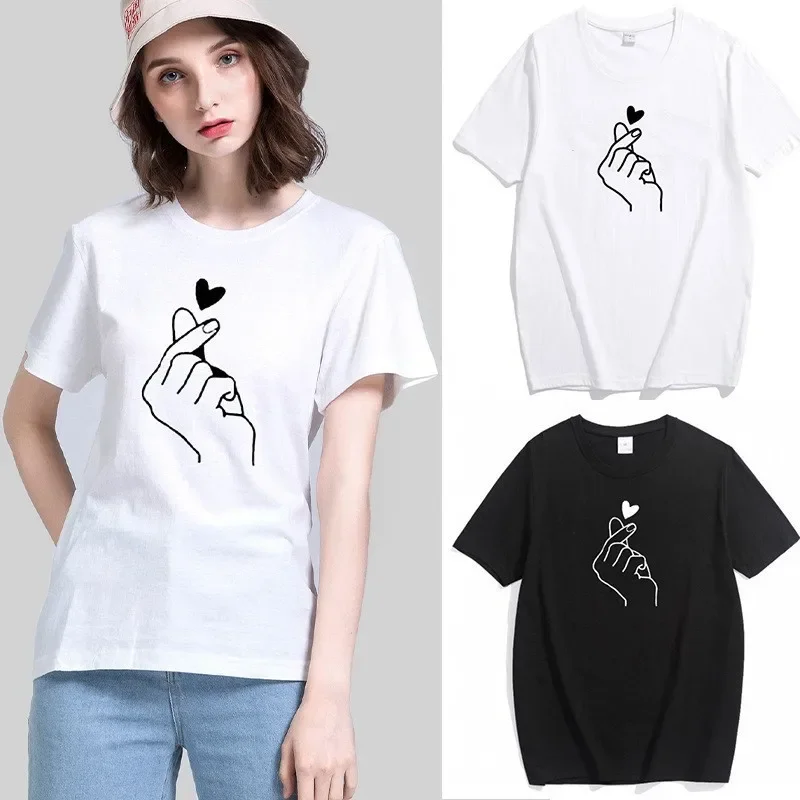 Модная хлопковая футболка свободного кроя с узором для женщин летнее новое