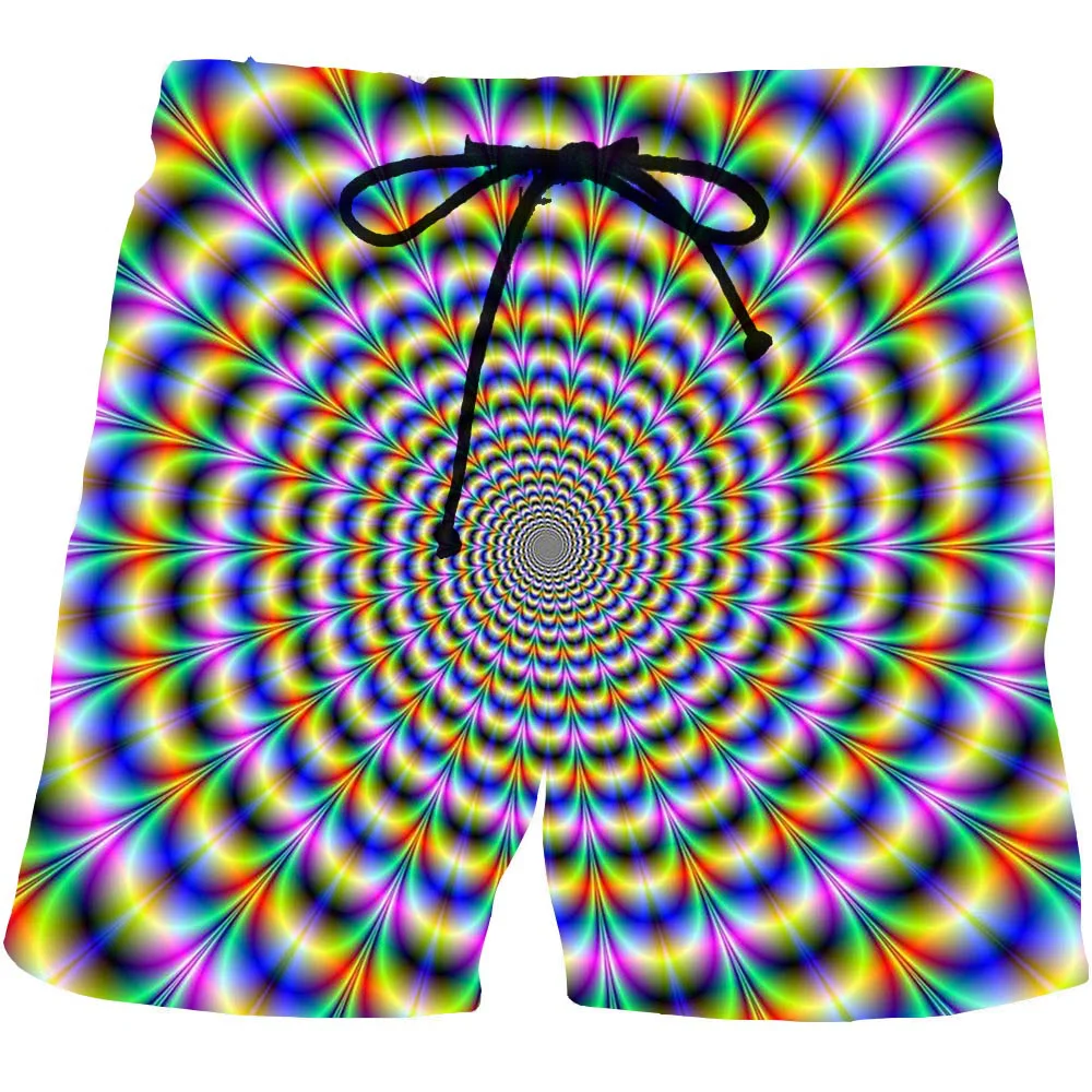 Geometric pattern 3D Print Short Trunks Men Casual Streetwear Beach Shorts Fashion Swimwear Pants Board Short Bottoms 2021 NEW