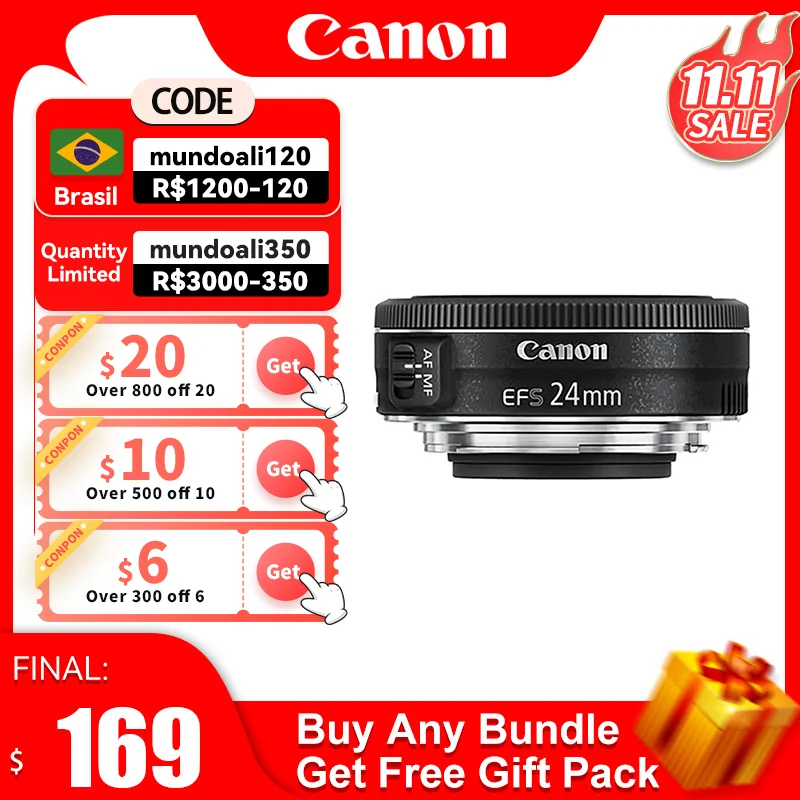 

Canon EF-S 24mm F2.8 Large Aperture Wide-Angle Fixed Focus Autofocus Landscape APS-C Format Digital SLR Camera Lens For 250D SL3