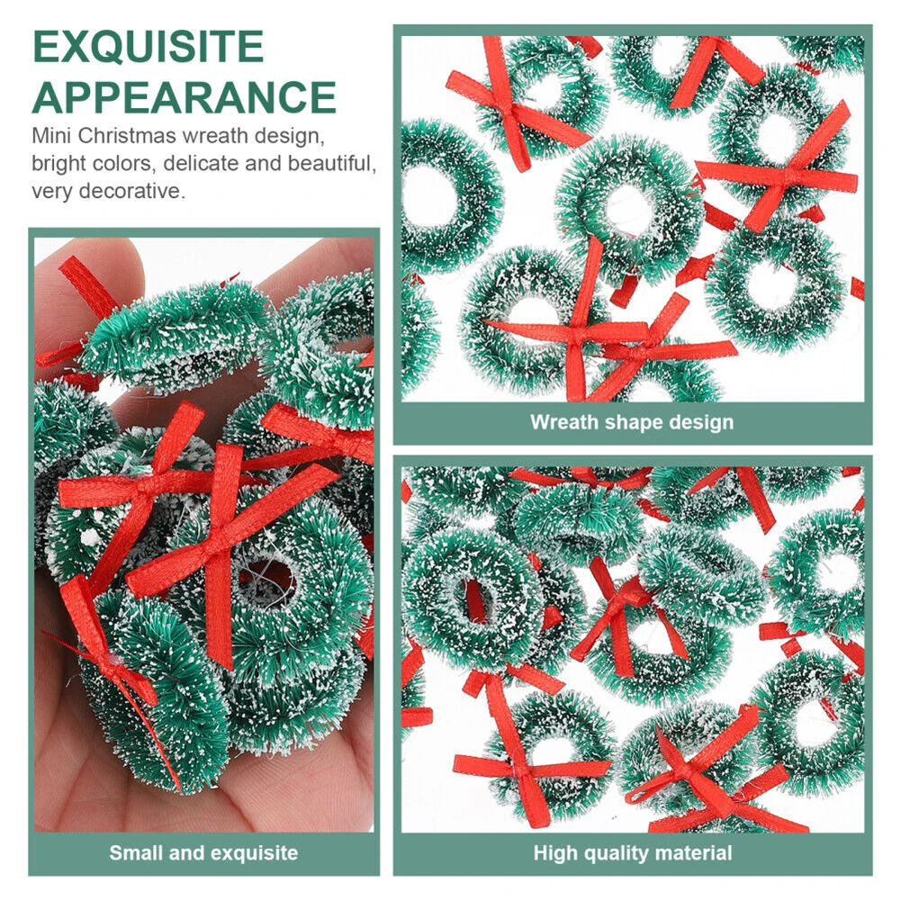 

24pcs Christmas Wreath Decorations Xmas Tree Decor Mini Garland Craft Xmas Tree New Year Navidad 2023 New Year DIY Decor 3cm