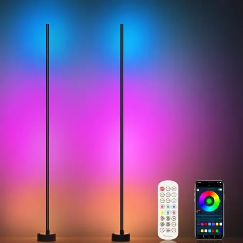 

Floor Lamp - Smart RGB LED Corner Lamp with App and Remote Control, 16 Million Colors & 68+ Scene, Music Sync, Timer Setting