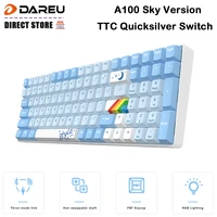 Dareu A100 Tri-mode Connection 100  Hotswap RGB LED Backlit PBT keycaps Mechanical Gaming Keyboard With TTC Switch
