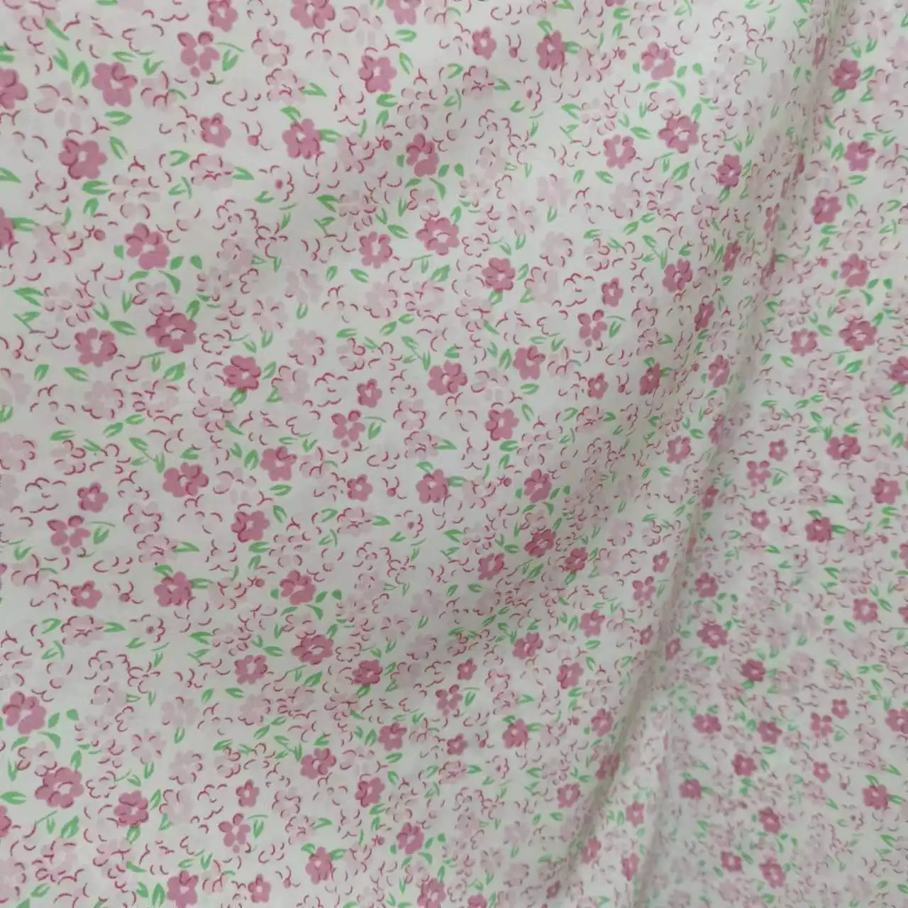 

Opaque Printing Fabric Elegant Soft Bule Green Floral For Dress Silk Scarves Women Summer Sheer Skirt Mesh Veil