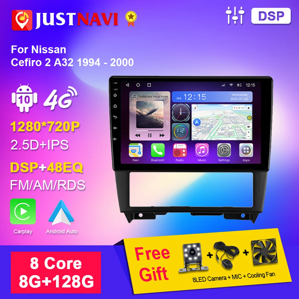 

JUSTNAVI Авторадио для Nissan Cefiro 2 A32 1994 - 2000 2din радио Android 10,0 Мультимедиа GPS навигация IPS сенсорный экран DVD