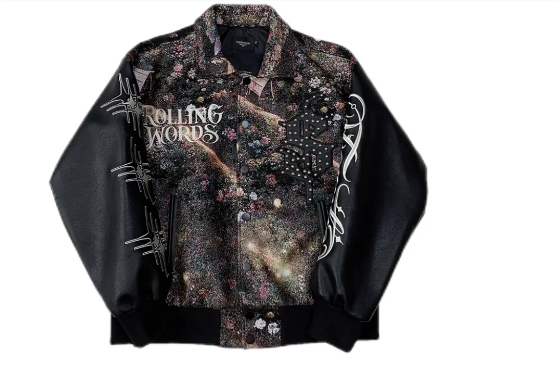 Тяжелая промышленная вышитая Мужская куртка универсальный Повседневный