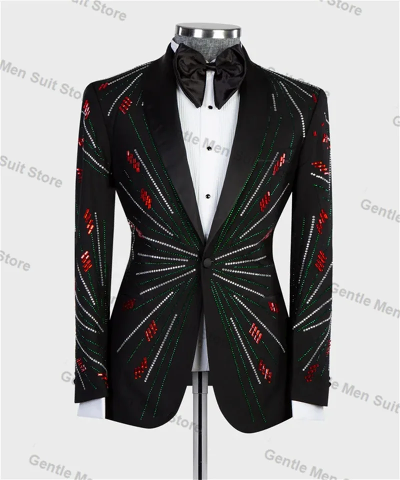 Костюм мужской из блейзера и брюк роскошный пиджак для жениха на выпускной