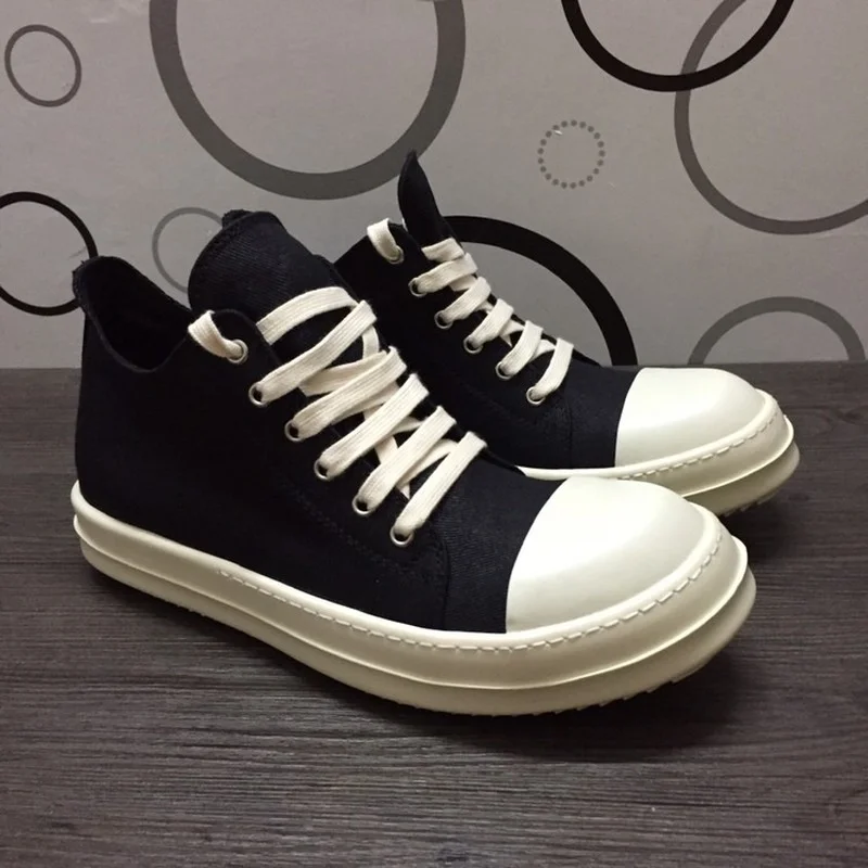 

High-quality Rric Owees Men's Women's Low-top Wax Surface Couple Men's and Women's Low-top Shoes Double-line Shoes Dark Shoes