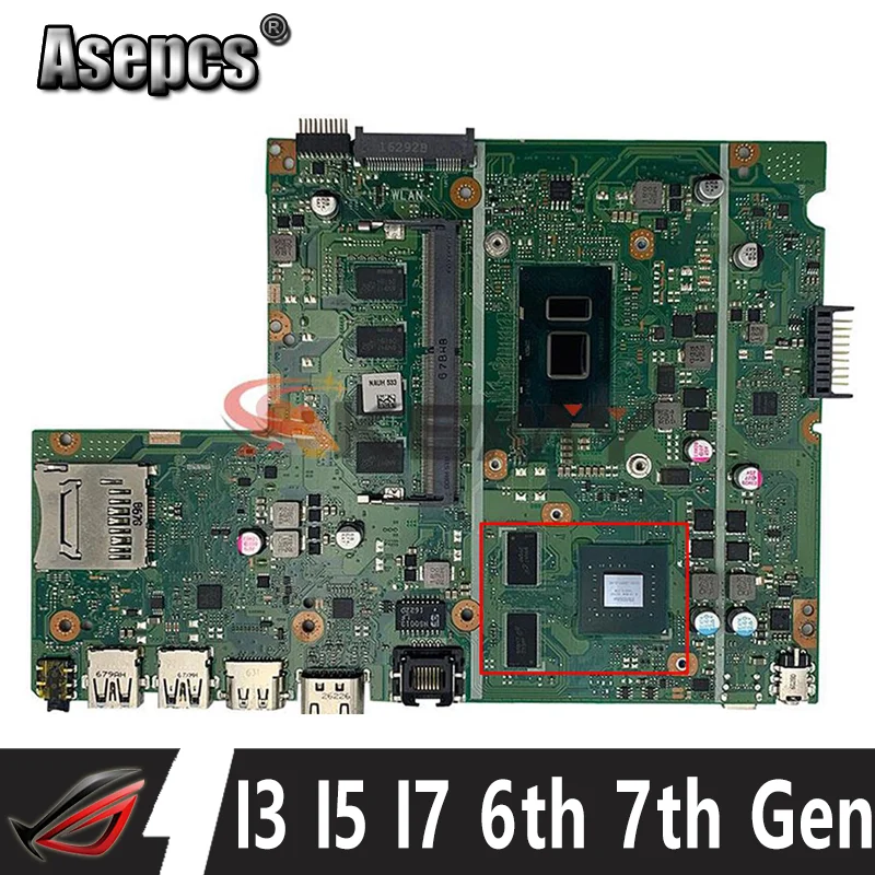 

X541UVK Original Mainboard V2G GT940M GPU I3 I5 I7 6th Gen 7th Gen CPU 8GB RAM for ASUS X541UJ X541UV X541U Laptop Motherboard