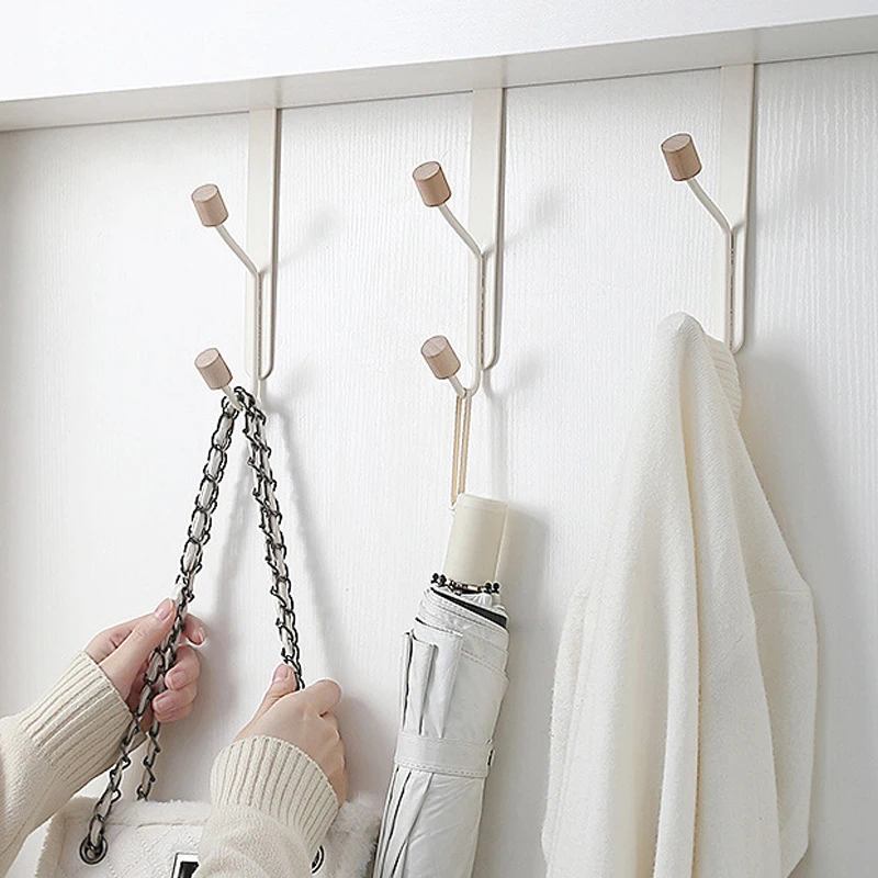 

Door Hooks Living Room Organizer Storage Racks Hook Hanging Behind Door Hat Clothes Bag Hanger Holder Bathroom Home Organization