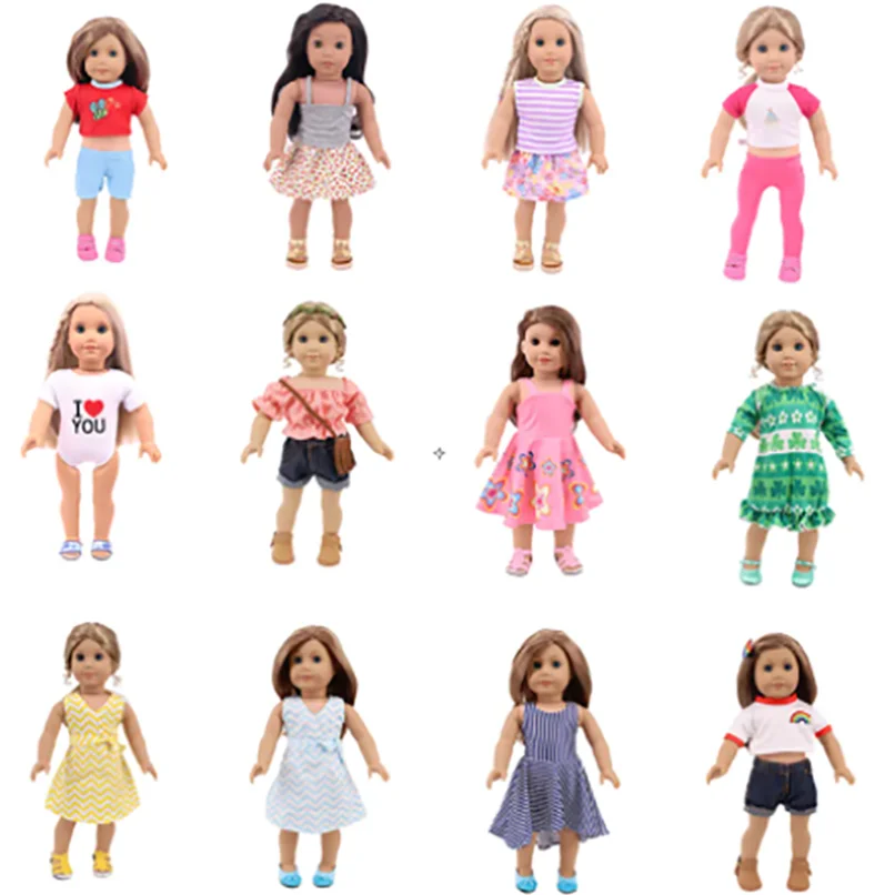 

43 cm Baby New Born Clothes For 18 Inch American Doll Girl Toy Fashion Baby Reborn Doll Clothes Accessories Our Generation