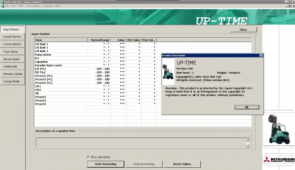 Фото TruckTool 3.2.8 (диагностическая программа для вилочных подъемников Mitsubishi, CatForkLifts, TCM, UniCarriers Rocla Fork Lifts) + клюговый сигнал №5