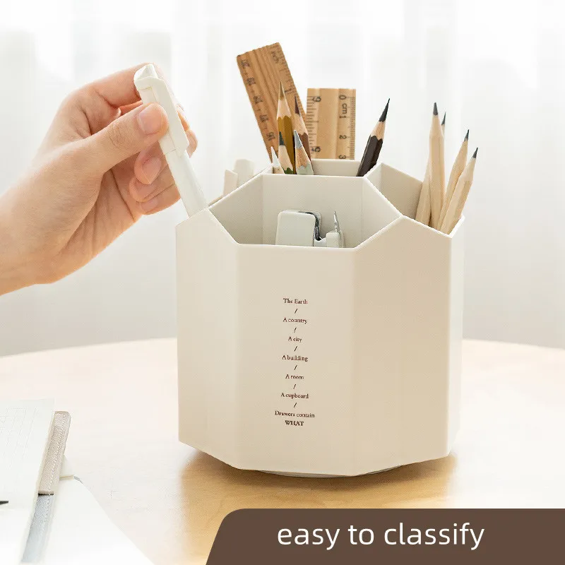 

Многофункциональный держатель для ручки, вращающийся на 360 градусов, настольный контейнер для хранения, органайзер для карандашей, школьные канцелярские принадлежности