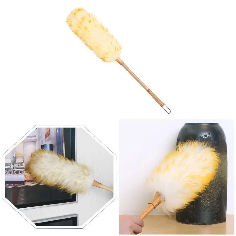 

Long Wood Handle Household Dust Mites Soft Non-static Furniture Lambswool Brush