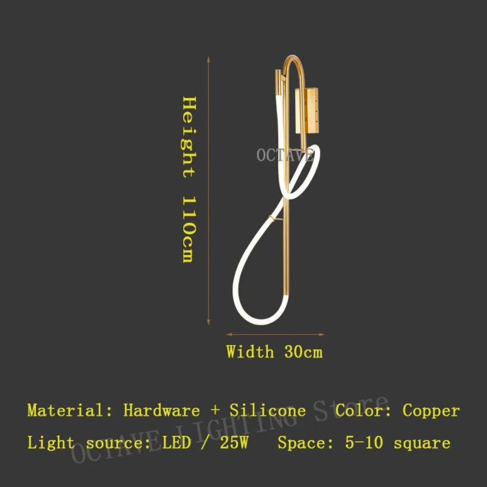 

Wall lamp Postmodern Creative Minimalist Nordic Gold Bedroom Bedside Deco Living Room Background Sconces light